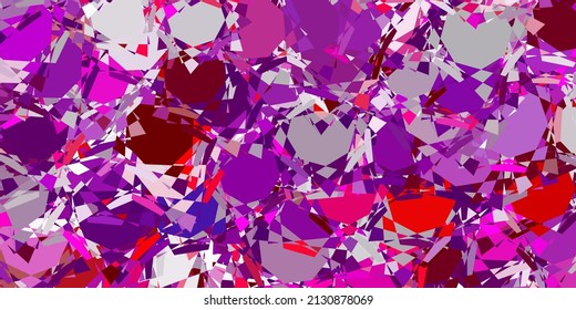 Light Purple, Pink vector background with polygonal forms. Outstanding abstract illustration with range of colorful triangles. Template for commercials.