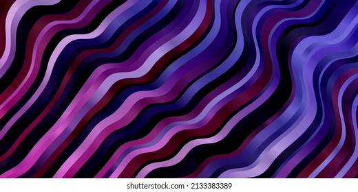 Light Purple, Pink vector background with curved lines. Colorful abstract illustration with gradient curves. Best design for your ad, poster, banner.