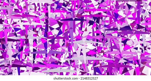 Púrpura claro, fondo vector rosado con triángulos. Ilustración abstracta brillante con formas triangulares. Mejor diseño inteligente para su negocio.