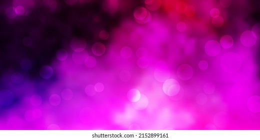 Light Purple, Pink vector background with spots. Abstract colorful disks on simple gradient background. New template for a brand book.
