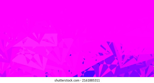Light Purple, Pink vector background with triangles. Triangle shapes with colorful gradient in abstract style. Start design for insperarion.
