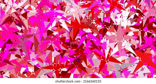 Light Purple, Pink vector background with polygonal forms. Magnificent abstract illustration with triangular shapes , forms. An easy addition to your commercials.