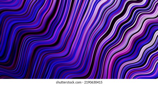 Light Purple, Pink vector background with bent lines. Colorful illustration with curved lines. Design for your business promotion.