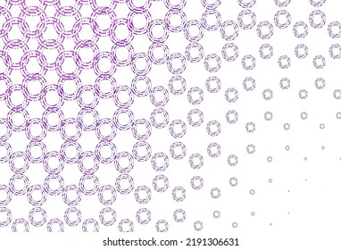 Fondo vector claro púrpura y rosa con burbujas. Burbujas borrosas sobre fondo abstracto con gradiente colorido. Diseño para anuncios comerciales.