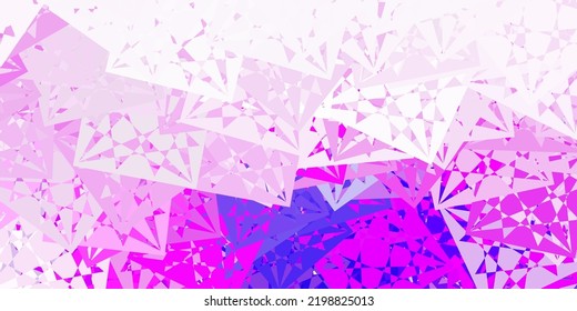 Púrpura claro, fondo vector rosado con triángulos. Formas triangulares con gradiente colorido en estilo abstracto. Material de las páginas de aterrizaje.