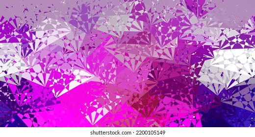Light Purple, Pink vector background with triangles. Smart abstract illustration with triangle forms in modern style. Start design for insperarion.