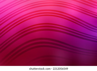 Light Purple, Pink vector background with curved lines. Smart illustration in abstract style with gradient lines.  Business design for posters, banners.