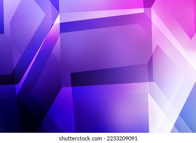 Púrpura claro, fondo vector rosado con conjunto de hexágonos. Diseño en estilo abstracto con hexágonos. Patrón para tu anuncio, folletos.