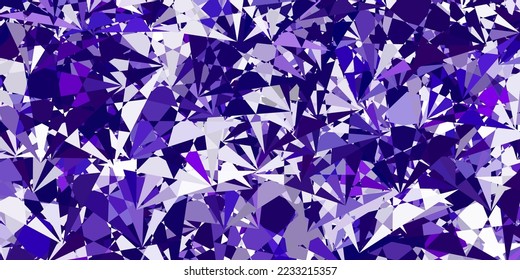 Light Purple, Pink vector background with triangles. Illustration with abstract colorful triangle shapes. Landing pages material.
