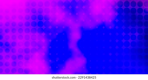 Púrpura claro, fondo vector rosado con puntos. Ilustración colorida con puntos de degradado en estilo natural. Patrón para anuncios comerciales.