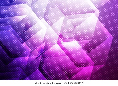 Light Purple, Pink vector background with set of hexagons. Abstract illustration with colorful hexagons. Pattern for landing pages.