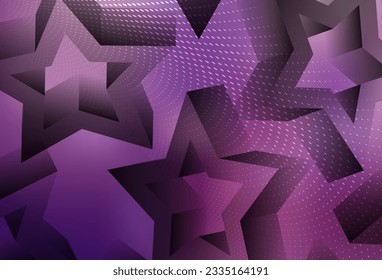 Light Purple, Pink vector background with colored stars. Glitter abstract illustration with colored stars. Smart design for your business advert.