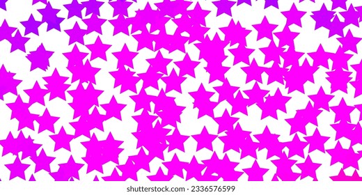 Light Purple, Pink vector background with small and big stars. Colorful illustration in abstract style with gradient stars. Pattern for new year ad, booklets.