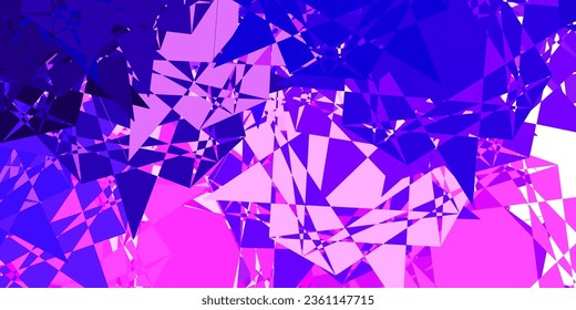 Púrpura claro, fondo vector rosado con triángulos. Ilustración de material web con triángulos abstractos coloridos. Una adición fácil a sus comerciales.