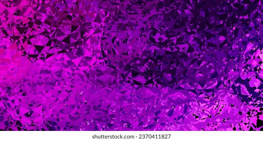 Fondo vector claro púrpura y rosa con formas poligonales. Ilustración abstracta sobresaliente con una gama de triángulos coloridos. Iniciar diseño para el insperarión.