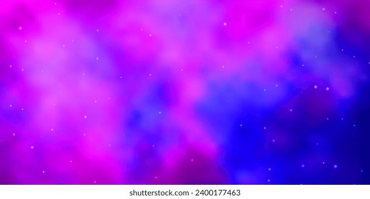 Light Purple, Pink vector background with small and big stars. Blur decorative design in simple style with stars. Pattern for new year ad, booklets.
