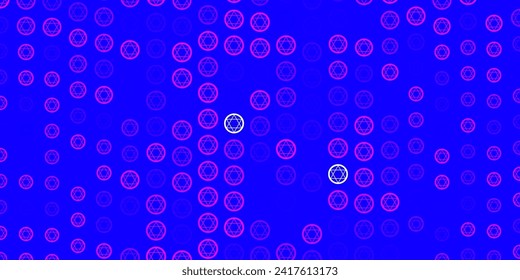 Light Purple, Pink vector background with occult symbols. Abstract illustration with gothic gradient shapes. Background for esoteric, mystic designs.