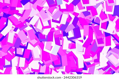 Light Purple, Pink vector background with set of hexagons. Abstract illustration with colorful hexagons. New template for your brand book.