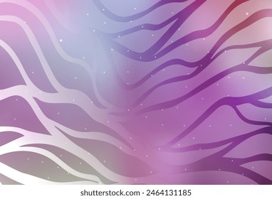 Púrpura claro, fondo de Vector rosa con líneas irregulares. Ilustración creativa en estilo de semitonos con degradado. Una muestra de tus ideas.