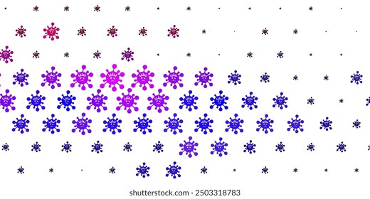 Fondo de Vector púrpura claro, rosa con símbolos de covid-19. Diseño simple en estilo abstracto con formas de infección. Dibujo simple contra el peligro de la fiebre.