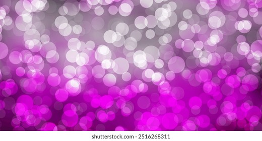 Light Purple, Pink vector background with circles. Glitter abstract illustration with colorful drops. Design for posters, banners.