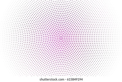 Light Purple, Pink vector banner set of circles, spheres. Donuts Background. Creative Design Templates. Technology halftone illustration.
