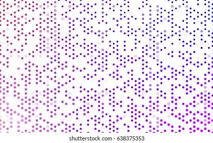 Light Purple, Pink vector banner with circles, spheres. Abstract spots. Background of Art bubbles in halftone style with colored gradient.