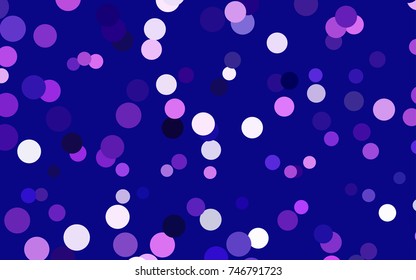 Light Purple, Pink vector banner with circles, spheres. Abstract spots. Background of Art bubbles in halftone style with colored gradient.