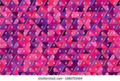 Light Purple, Pink vector blurred pattern. Shining crooked illustration in a brand-new style. The pattern of blurred lines for your business design.