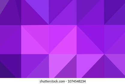 Light Purple, Pink vector blurry triangle texture. Creative illustration in halftone style with gradient. The best triangular design for your business.