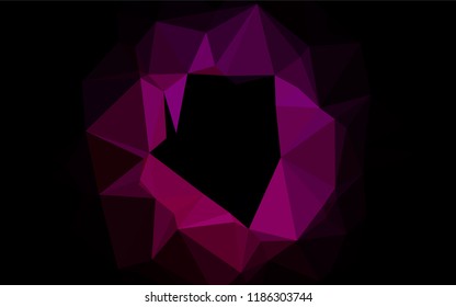 Light Purple, Pink vector blurry hexagon template. Triangular geometric sample with gradient.  The best triangular design for your business.