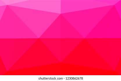 Light Purple, Pink vector blurry hexagon template. Shining illustration, which consist of triangles. A completely new template for your business design.