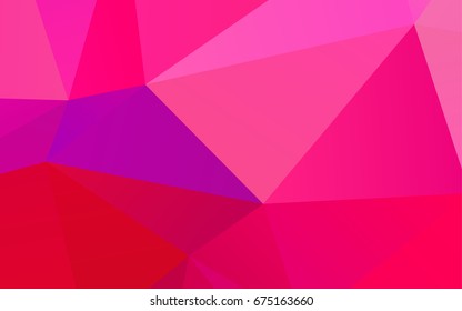Light Purple, Pink vector blurry triangle pattern. A sample with polygonal shapes. Triangular pattern for your business design.