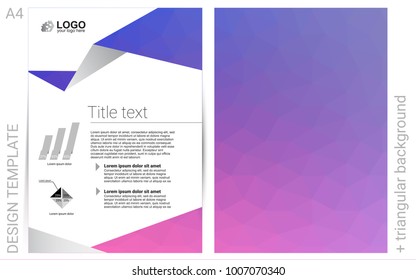Light Purple, Pink vector  brochure for ui, ux design. Web interface on abstract background with colorful gradient. Completely new template for your brand book.