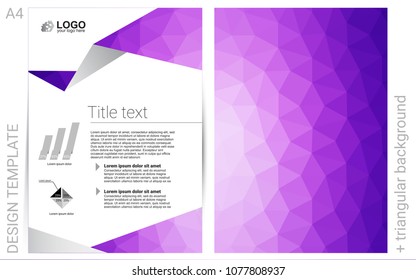 Light Purple, Pink vector  brochure for ui, ux design. Abstract booklet on colored background with gradient. Pattern for beautiful business cards, folders.