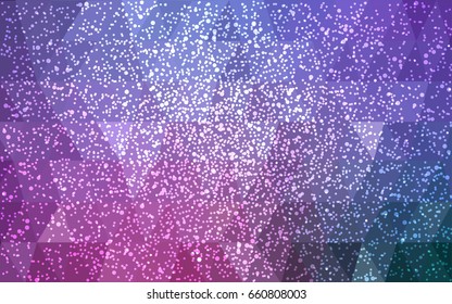 Light Purple, Pink vector christmas postcard low polygon background. Illustration consisting of triangles. Abstract triangular polygonal origami or crystal design of New Year celebration.