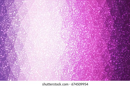 Light Purple, Pink vector christmas polygon background. Low poly Illustration consisting of triangles with snowflakes. Texture background of New Year celebration.