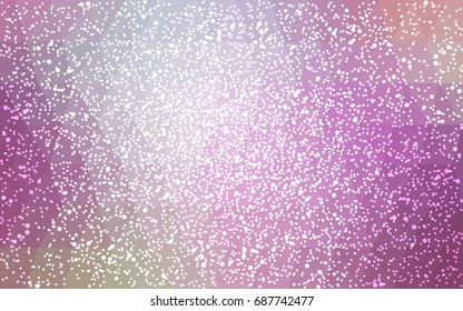 Light Purple, Pink vector christmas polygon background. Low poly Illustration consisting of triangles with snowflakes. Texture background of New Year celebration.