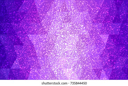 Light Purple, Pink vector christmas postcard low polygon background. Illustration consisting of triangles. Abstract triangular polygonal origami or crystal design of New Year celebration.