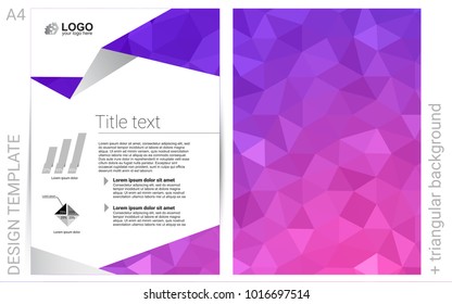 Light Purple, Pink vector  cover for Envelopes. Beautiful colored sample in A4 size. New design for a poster, banner of your website.