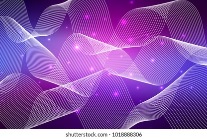 Light Purple, Pink vector cover with happy holiday ribbons. Modern geometrical abstract illustration with carnival ribbons. The pattern can be used for carnival, festival leaflets.