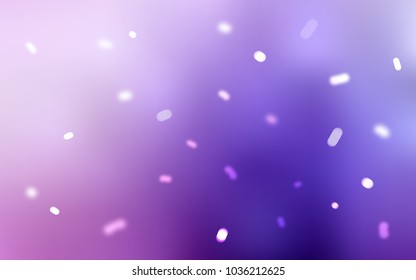 Light Purple, Pink vector cover with beautiful snowflakes. Blurred decorative design in xmas style with snow. The pattern can be used for year new  websites.