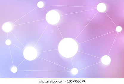 Light Purple, Pink vector cover with spots, lines. Abstract illustration with colorful discs and triangles. Beautiful design for your business advert.