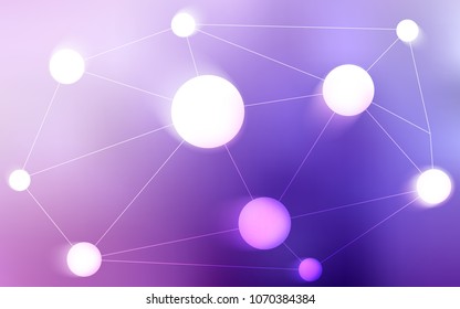 Light Purple, Pink vector cover with spots, lines. Colorful illustration with circles and lines in futuristic style. Pattern can be used for ads, leaflets.