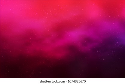 Light Purple, Pink vector cover with astronomical stars. Shining illustration with sky stars on abstract template. Template for cosmic backgrounds.