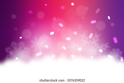 Light Purple, Pink vector cover with beautiful snowflakes. Glitter abstract illustration with crystals of ice. The template can be used as a new year background.