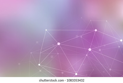 Light Purple, Pink vector cover with spots, lines. Abstract illustration with colorful discs and triangles. New design for ad, poster, banner of your website.