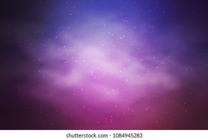 Light Purple, Pink vector cover with astronomical stars. Space stars on blurred abstract background with gradient. Pattern for astrology websites.