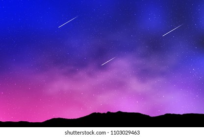 Light Purple, Pink vector cover with astronomical stars. Space stars on blurred abstract background with gradient. Pattern for astrology websites.