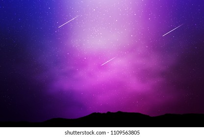Light Purple, Pink vector cover with astronomical stars. Modern abstract illustration with Big Dipper stars. Pattern for astronomy websites.